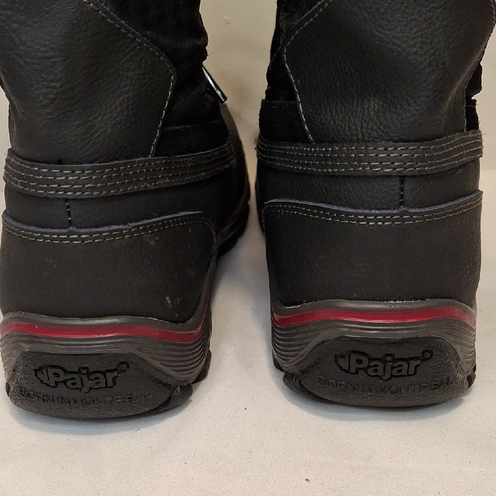 Pajar Leather/Textile Upper Black Winter Boot with Red Accent.Lightly Worn - Picture 7 of 15